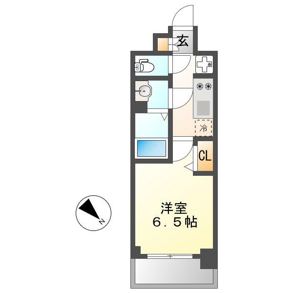 プレサンス鶴舞ファースト(1K/6階)の間取り写真