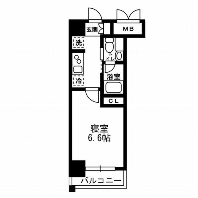レジディア月島III(1K/4階)の間取り写真