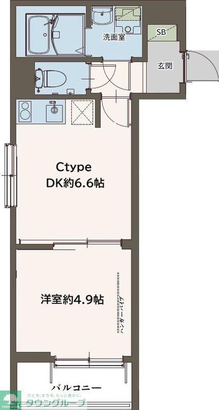 エイグラン小田急相模原IV(1DK/2階)の間取り写真