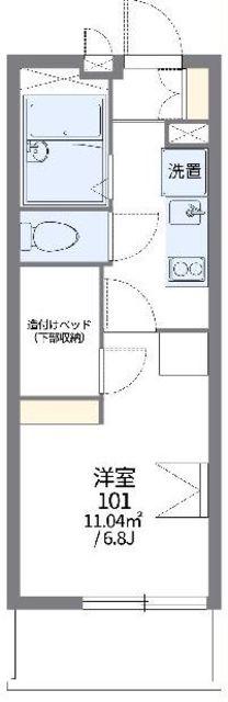 レオパレス浦和美園(1K/2階)の間取り写真