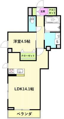 ルチア海老名(1LDK/3階)の間取り写真