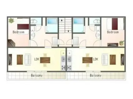 パルティーレ八万町(1LDK/1階)の間取り写真