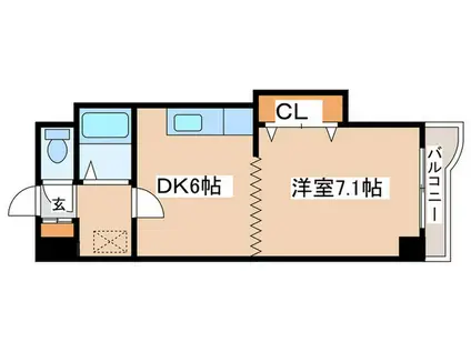 ノースライト24(1DK/3階)の間取り写真