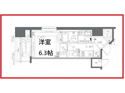 ズーム秋葉原スクエア(1K/12階)の間取り写真