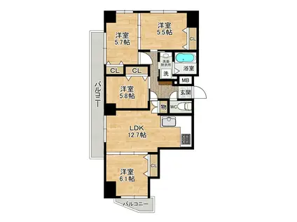 LE CIEL (4LDK/7階)の間取り写真