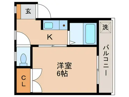 チェリーハイムⅡ(1K/3階)の間取り写真