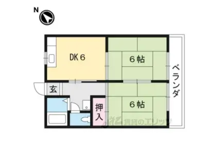 コーポ佐野(2DK/2階)の間取り写真