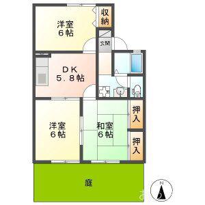 ME MAISON 青雲町(3DK/1階)の間取り写真