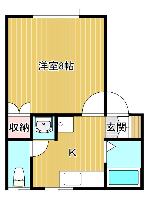 JR信越本線 新潟駅 徒歩27分 2階建 築31年(1K/1階)の間取り写真