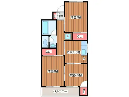 ロイヤルハイツ宏和(3DK/2階)の間取り写真