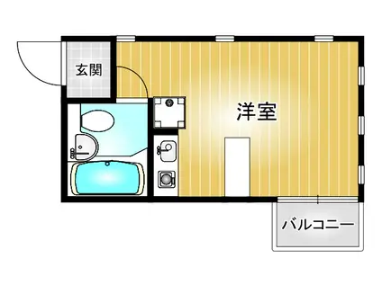 ヒルサイドホール(ワンルーム/3階)の間取り写真