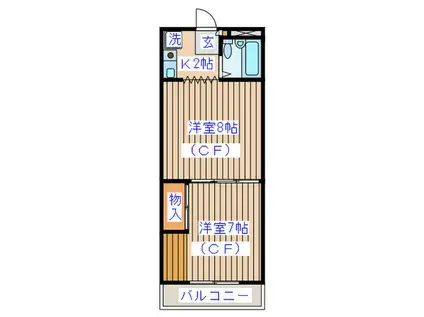 レジデンス花京院(2K/1階)の間取り写真