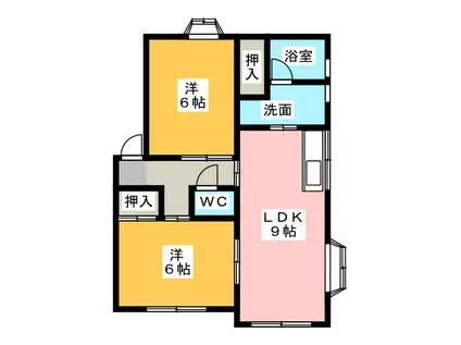 プロムナード A(2LDK/1階)の間取り写真