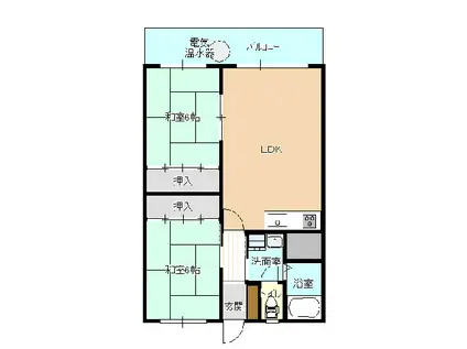 芦田ビル(2LDK/4階)の間取り写真