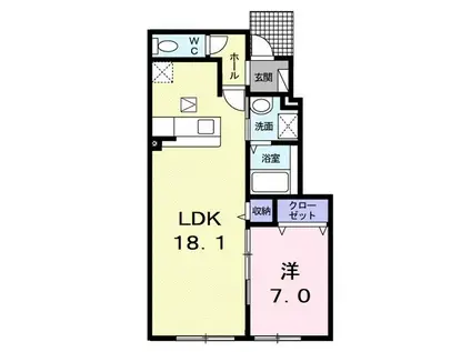 ルミエールS(1LDK/1階)の間取り写真