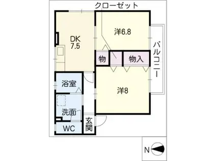 セジュール竹下(2DK/1階)の間取り写真