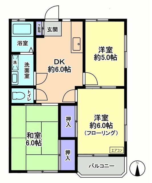 サンハイツ(3DK/2階)の間取り写真