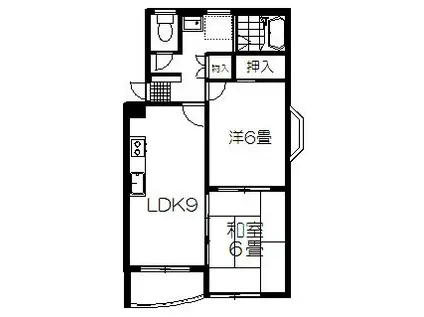 ハイネスIII(2LDK/3階)の間取り写真