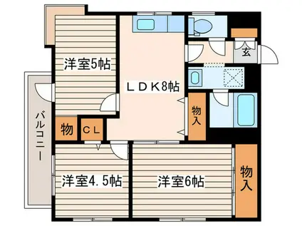 サニーマンション第二(3LDK/2階)の間取り写真