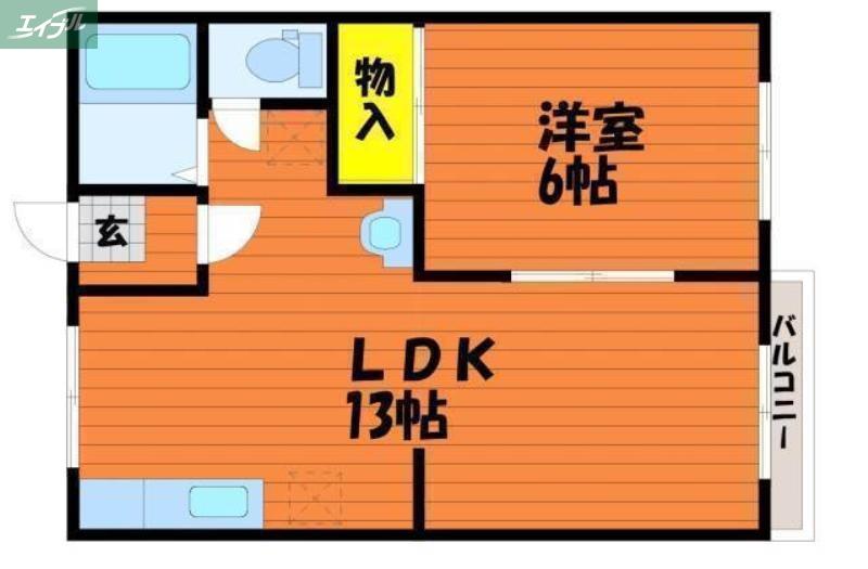 メゾンド・YUKI(1LDK/2階)の間取り写真