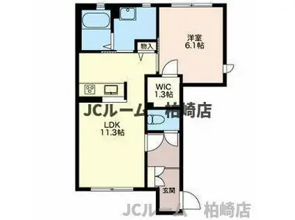 ヴィラーチェ・エスペランサA(1LDK/1階)の間取り写真