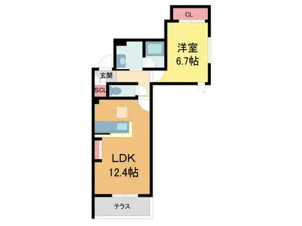 SHAMAISON GARDENS 御影(1LDK/1階)の間取り写真
