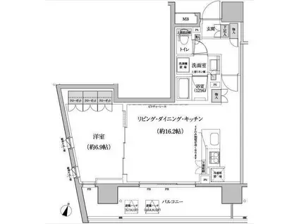 パークハビオ渋谷本町レジデンス(1LDK/8階)の間取り写真