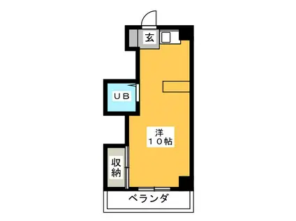 パティオM(ワンルーム/1階)の間取り写真