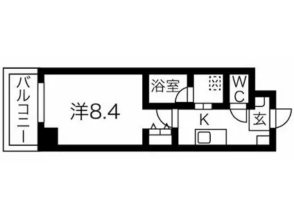 ビエラコート須磨(1K/2階)の間取り写真