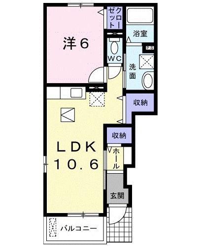 グレイススクエアA(1LDK/1階)の間取り写真