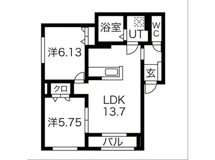 TIERRA HIRAGISHI(2LDK/1階)の間取り写真