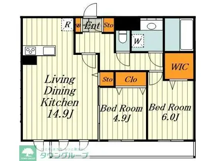 アビタシオン駒込(2LDK/1階)の間取り写真