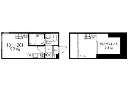 ハーミットクラブハウス横濱弘明寺(ワンルーム/2階)の間取り写真