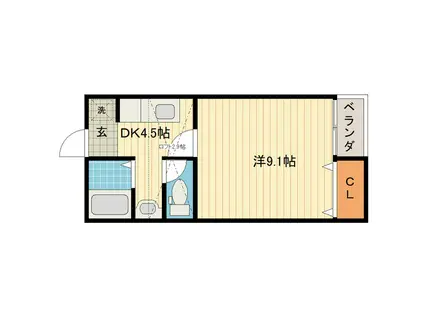 ノーベル(1DK/1階)の間取り写真