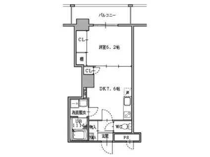 グラシオン西陣(1DK/6階)の間取り写真
