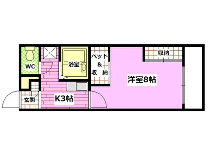 イーハトーヴ安芸(1K/2階)の間取り写真