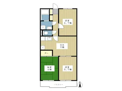 サンクレストKAWADA1(3DK/3階)の間取り写真