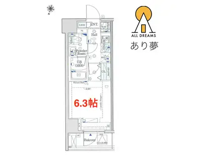 エストゥルース横濱吉野町(1K/8階)の間取り写真