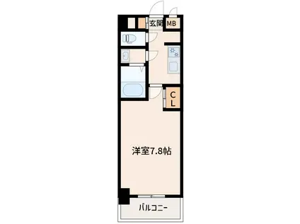 THE RESIDENCE H(1K/3階)の間取り写真