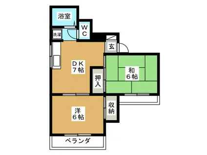 ミマツマンション(2DK/3階)の間取り写真