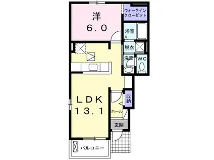 KOKOの家(1LDK/1階)の間取り写真
