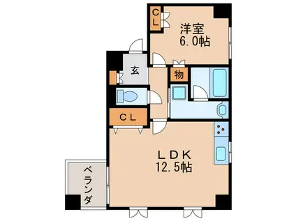 RINASCERE(1LDK/7階)の間取り写真