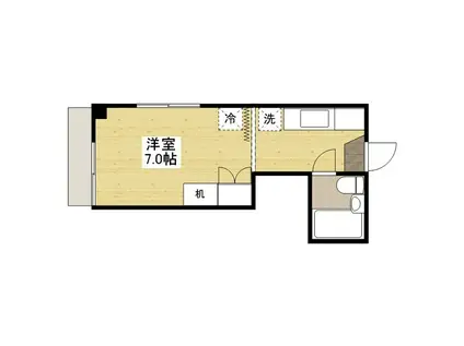 プレイシス福山(ワンルーム/2階)の間取り写真