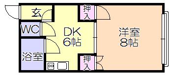 サンハイツ坂口(1DK/2階)の間取り写真