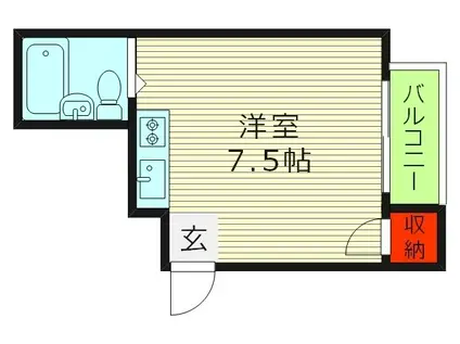 メゾングロワール(ワンルーム/3階)の間取り写真