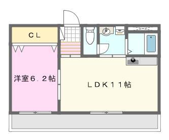 SHINKOマンション(1LDK/3階)の間取り写真