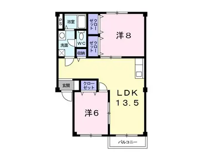 パークサイド.U(2LDK/1階)の間取り写真