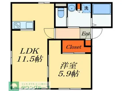 パークサクラII(1LDK/1階)の間取り写真