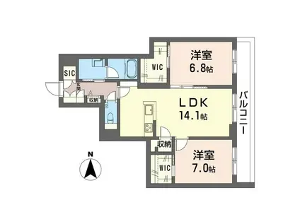 デア グランツ(2LDK/2階)の間取り写真