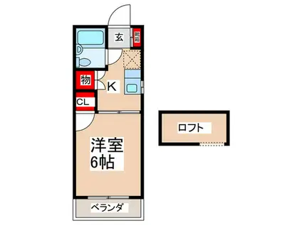 ドリームコーポ(1K/1階)の間取り写真